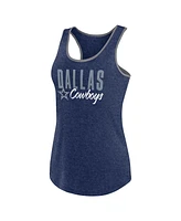 Fanatics Women's Heather Navy Dallas Cowboys Fuel Racerback Tank Top