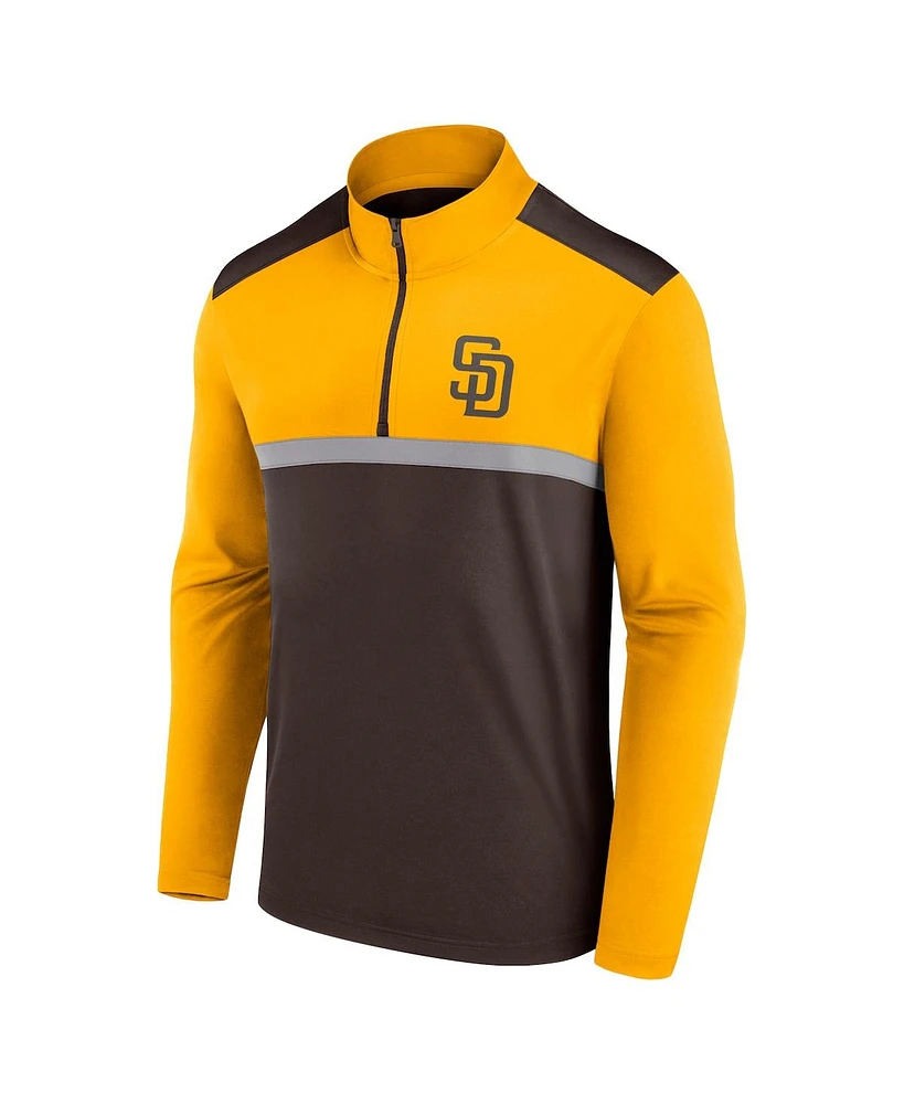 Fanatics Men's Brown San Diego Padres Unstoppable Quarter-Zip Top