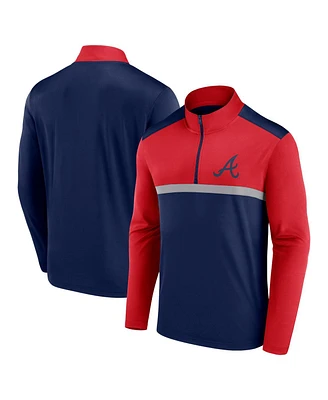 Fanatics Men's Navy Atlanta Braves Unstoppable Quarter-Zip Top