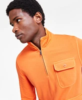 Sun + Stone Men's French Terry Quarter-Zip Three-Pocket Sweatshirt, Created for Macy's