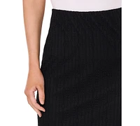 CeCe Women's Knit Lace Midi Pencil Skirt