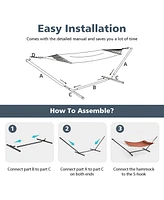 Gymax 2-Person Heavy-Duty Hammock Stand w/ Storage Bag Portable 450 Lbs Capacity