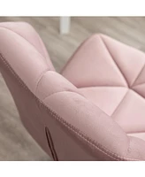 Diamond Tufted Adjustable Swivel Office Chair, Mauve
