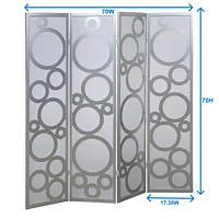 Streamdale Furniture Arvada 4-Panel Wood Room Divider with Circle Pattern