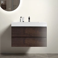 Streamdale Furniture Alice Floating Bathroom Vanity Rosewood Sophistication with Ample Storage