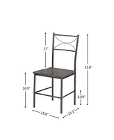 3-Piece Kitchen Dining Room Table Set Grey Chair