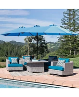 Streamdale Furniture 15ft Double-Sided Market Umbrella with Crank Lift for Ample Shade