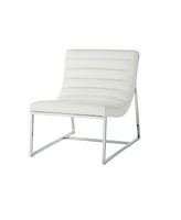 Simplie Fun Parisian White Leather Sofa Chair Contemporary Elegance for Any Room