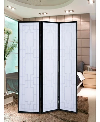 Simplie Fun Sudoku 3 Panel Room Divider Screen, Black