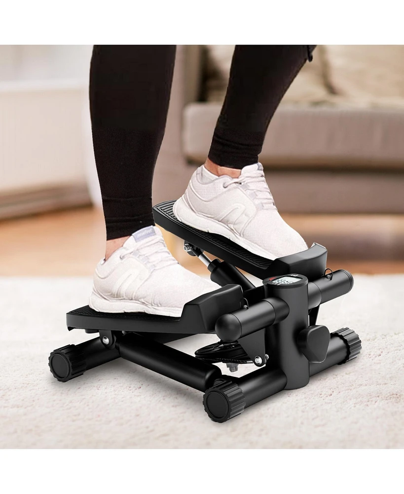 Streamdale Furniture Led Mini Stepper with Bands Portable, Compact Home Fitness Machine