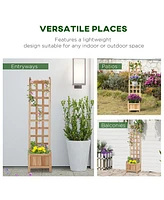 Sturdy Wooden Planter Trellis Customizable and Ample for Outdoor Growth
