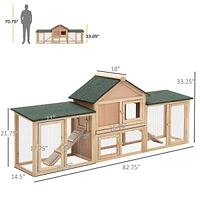 Streamdale Furniture Spacious Rabbit Cage with Run Areas, Easy Access and Solid Construction