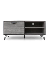 Simplie Fun Modern Industrial Tv Stand with Hairpin Legs and Storage