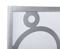 4-Panel Wood Room Divider with Circle Pattern