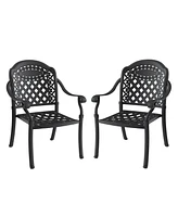 Elegant 350lbs Capacity Aluminum Armchair with Cushions, Black