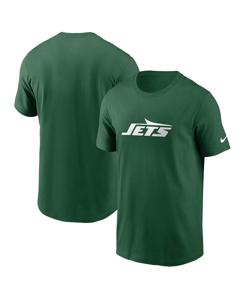 Nike Men's Green New York Jets Primetime Wordmark Essential T-Shirt