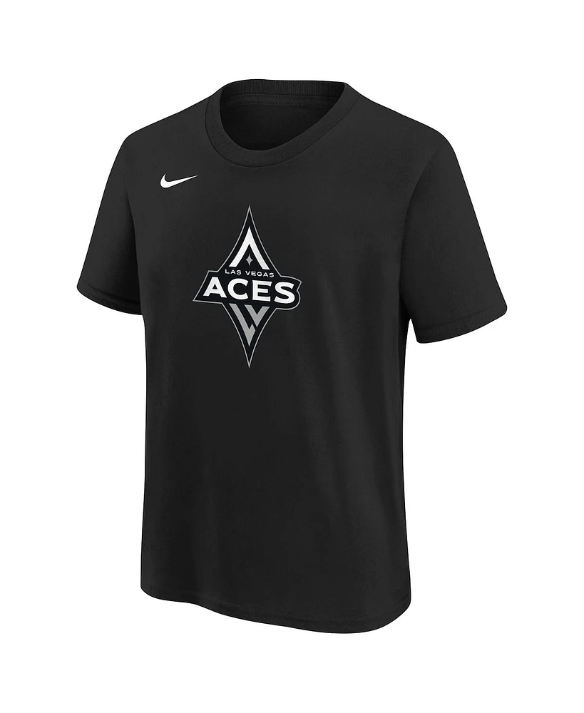 Nike Big Boys and Girls Black Las Vegas Aces Essential Logo T-Shirt