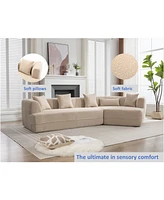 Simplie Fun Timeless and Chic Modular Sectional Sofa in Crocheted Yarn Fabric