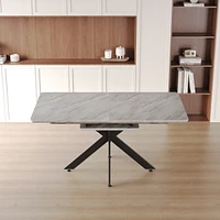 Streamdale Furniture Modern Space-Saving Dining Table Extends for 8-10 Guests