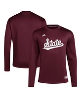 Adidas Men's Maroon Mississippi State Bulldogs Reverse Retro Baseball Script Pullover Sweatshirt