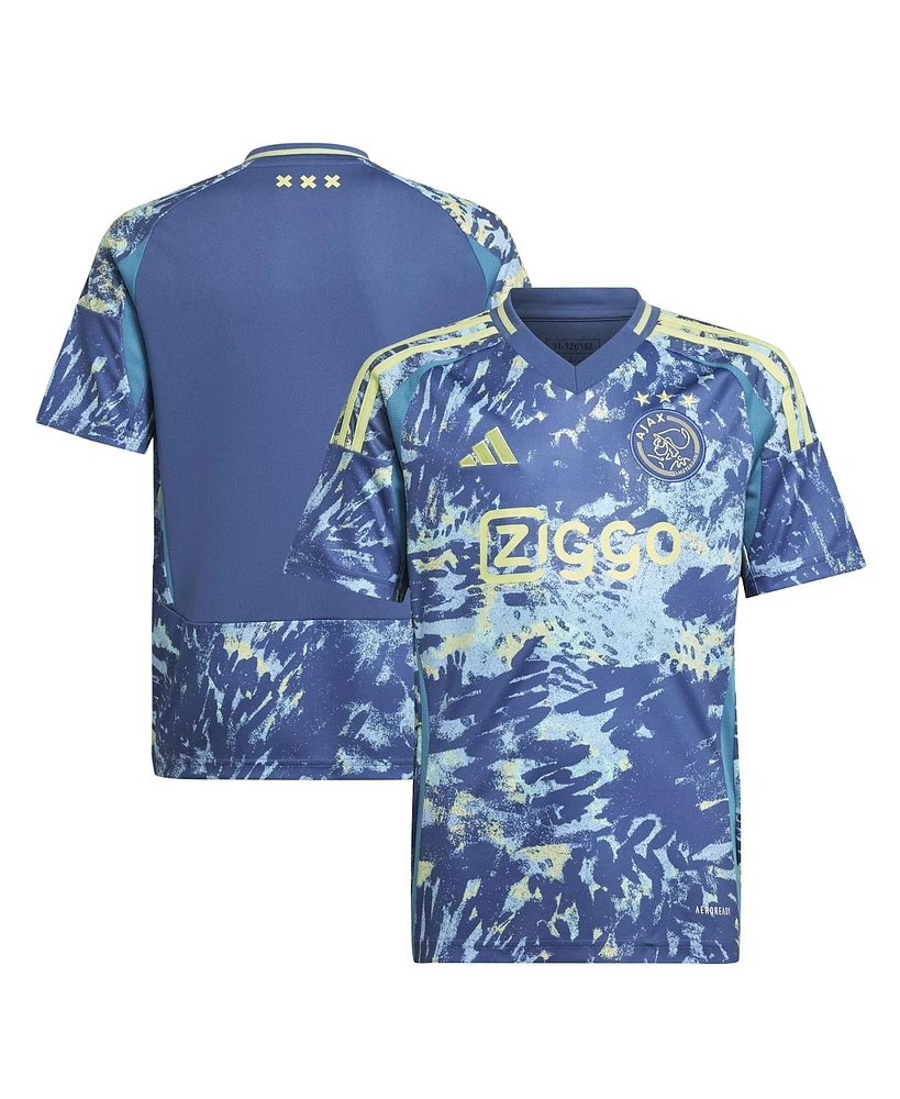 Adidas Big Boys and Girls Blue Ajax 2024/25 Away Replica Jersey