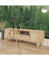 Streamdale Furniture Elegant Multifunctional Tv Stand with Concealed Storage and Cable Management