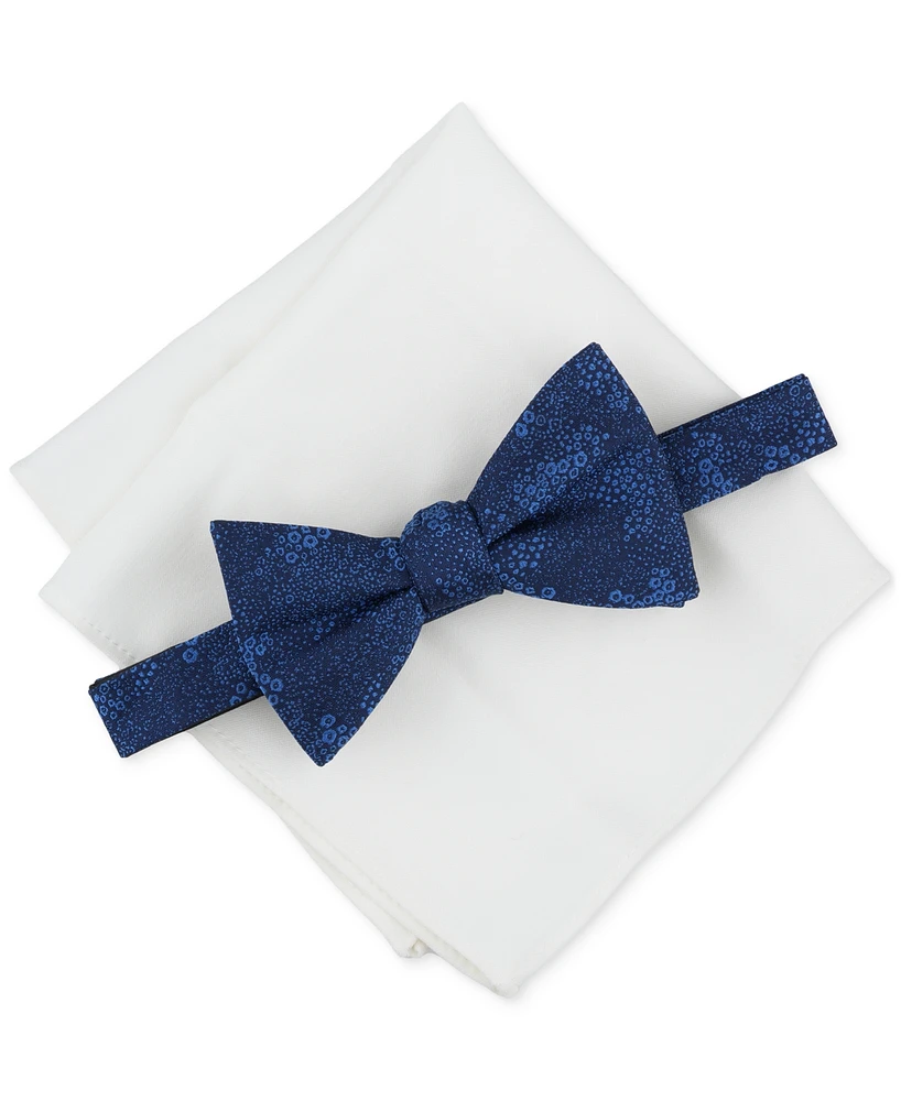 Bar Iii Men's Glendale Floral Bow Tie & Solid Pocket Square Set, Created for Macy's