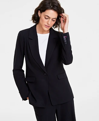 On 34th Women's Plaid Boyfriend Blazer, Created for Macy's