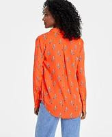 On 34th Women's Button-Front Crepe Shirt