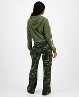 Tai Apparel Juniors Zippered Hoodie Graphic Top Camouflage Pants