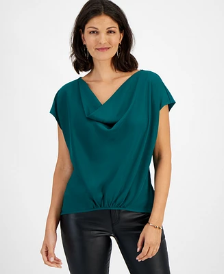 I.n.c. International Concepts Women's Satin-Front Top, Created for Macy's