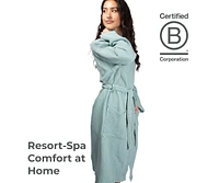 Cariloha Waffle Knit Bath Robe | Tahitian Breeze | Unisex, Small/Medium | Viscose Material | Soft, Comfortable, & Wicks Moisture
