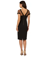 Adrianna Papell Women's Illusion-Neck Sheath Dress