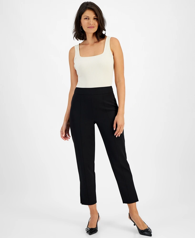 I.n.c. International Concepts Women's High-Rise Slit-Cuff Pants, Created for Macy's