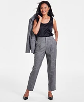 I.n.c. International Concepts Women's High-Rise Pleated Plaid Pants, Created for Macy's