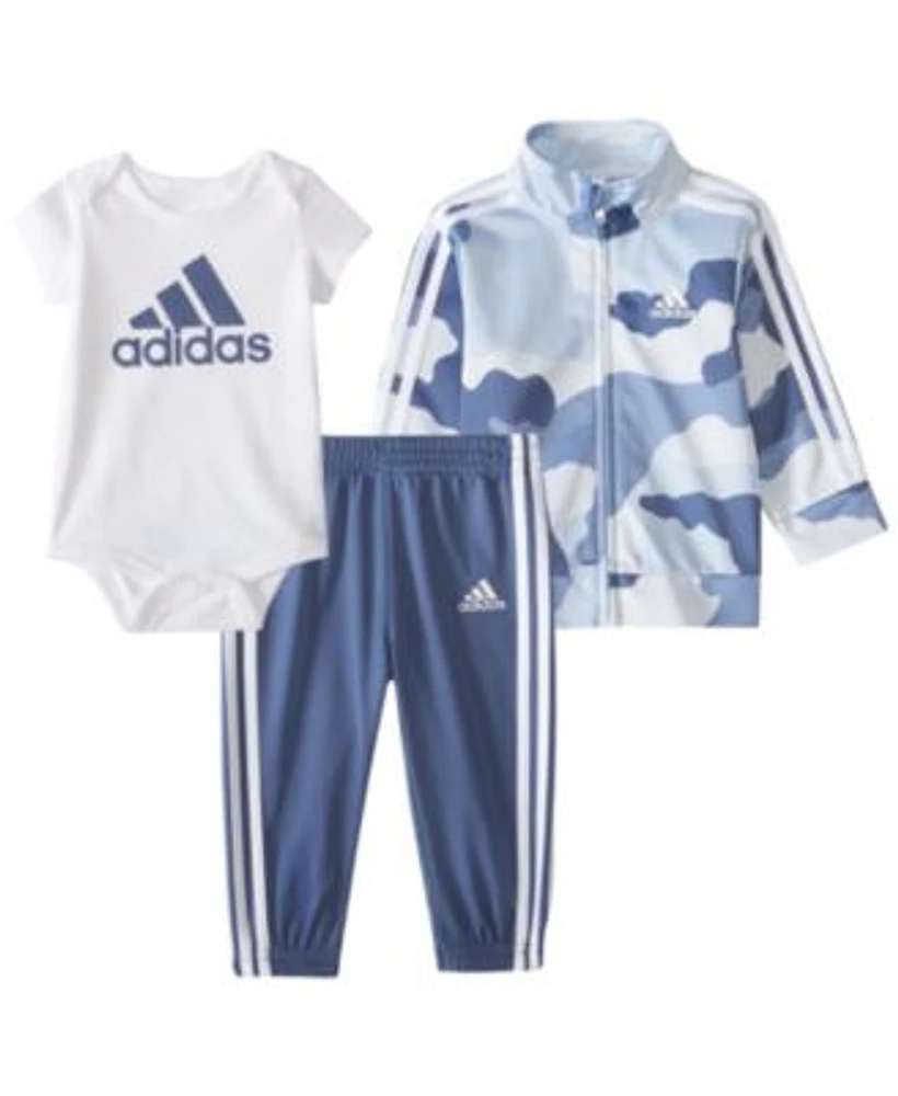 adidas Baby Boys Three-Piece Printed Tricot Track Set