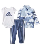 adidas Baby Boys Three-Piece Printed Tricot Track Set