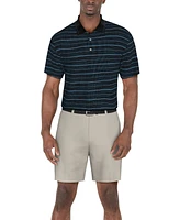 Pga Tour Men's Broken Stripe Jacquard Short0Sleeve Golf Polo Shirt