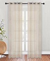 Superior Modern Cormac Printed Sheer Wrinkle Resistant 2-Piece Curtain Set with Grommet Top Header