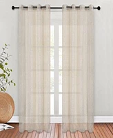 Superior Modern Cormac Printed Sheer Wrinkle Resistant 2 Piece Curtain Set