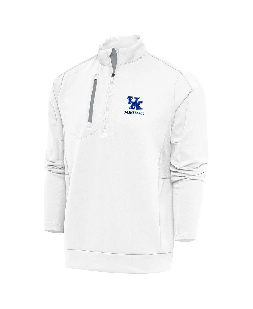 Antigua Men's White Kentucky Wildcats Basketball Generation Quarter-Zip Pullover Top