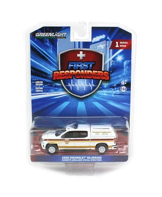 Greenlight Collectibles 1/64 2020 Chevy Silverado Truck Narberth Pa Ambulance First Responders 1 67040-e