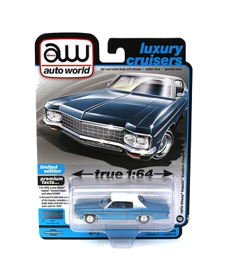 Auto World 1/64 2022 Release 4B, Luxury Cruisers - 1970 Chevrolet Impala, Astro Blue