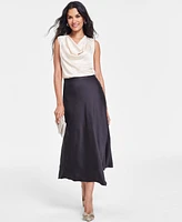 I.n.c. International Concepts Women's Asymmetric Satin Skirt, Created for Macy's