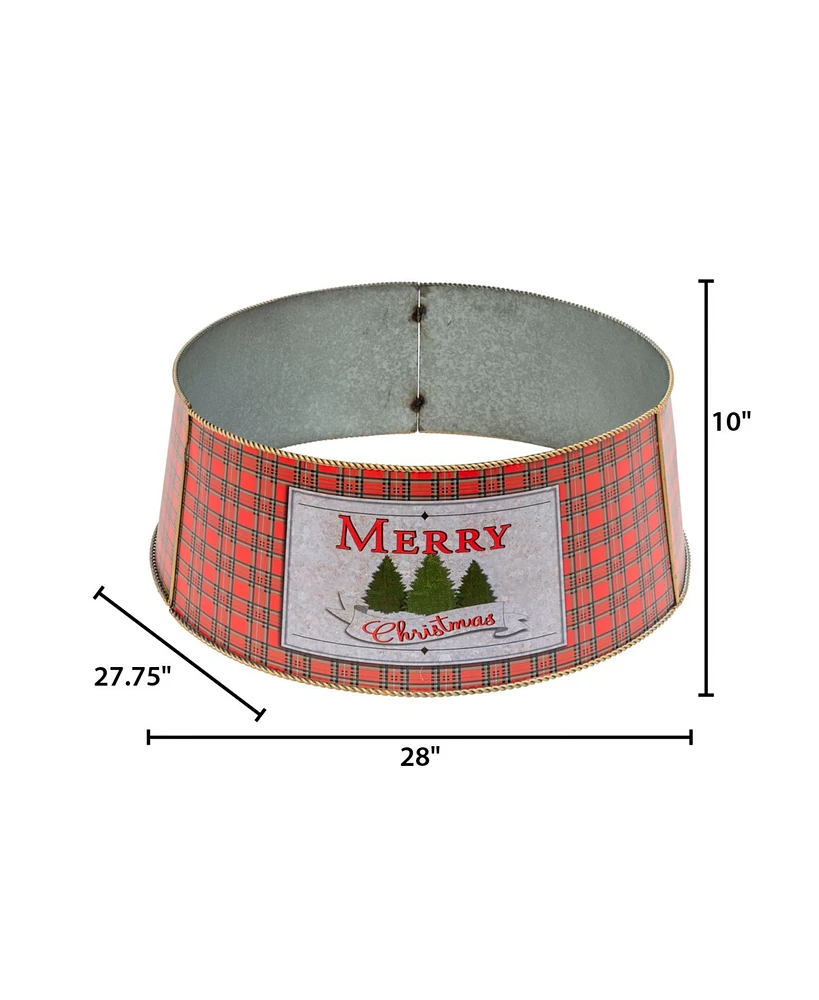 Gerson Internationall Merry Christmas Buffalo Plaid Tree Collar