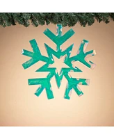 Gerson International 18.3 Inch Lighted Hanging Holographic Snowflake