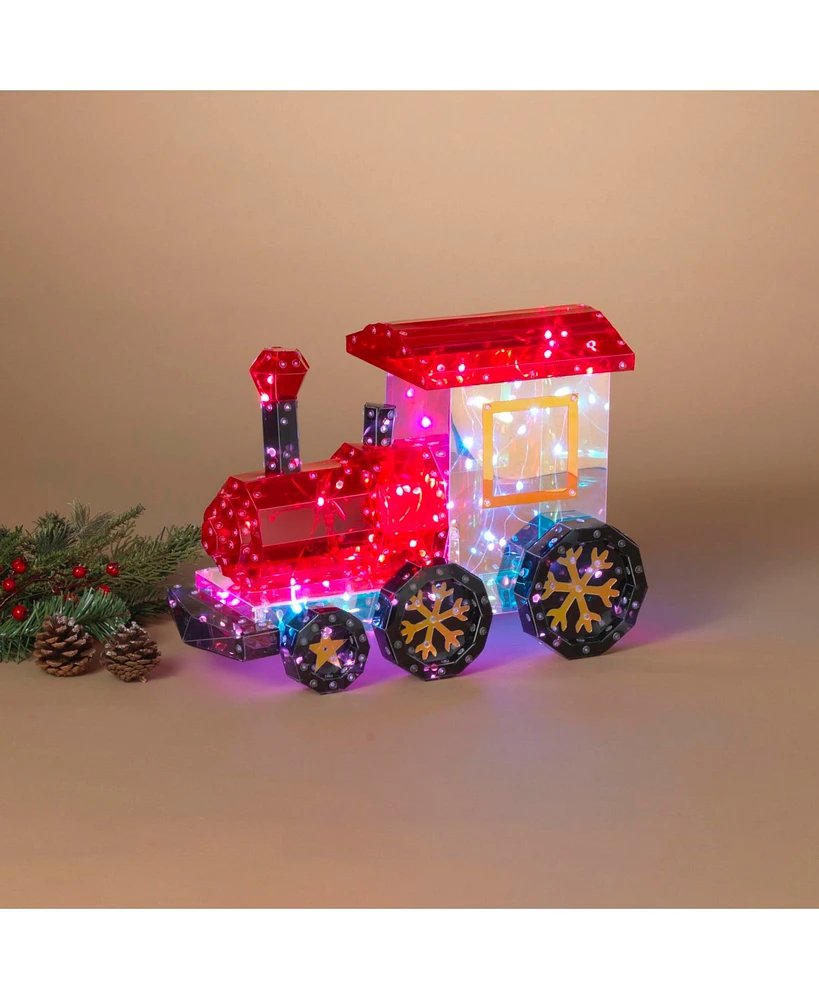 Gerson International Lighted Holographic Holiday Train