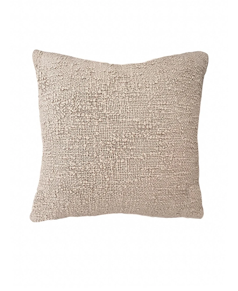 Anaya Home Cozy Cotton Beige Boucle Euro Pillow 26x26