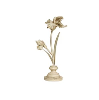 Slickblue Distressed Ivory Floral Stem Sculpture (Set of 3)