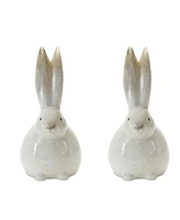 Slickblue Set of 2 Rustic Terra Cotta Bunny Figurines